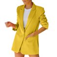 thumbnail image 1 of Women Workoffice Suit Button Down Fitted Outwear Solid Color Blazer Pockets Professional Overcoat V Neck Cardigan Single Breasted Fashion Jacket, 1 of 6