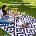thumbnail image 3 of Smiry Outdoor Rug 9x12, Waterproof Reversible Plastic Outdoor Mat, Indoor Outdoor Rugs for Patio, RV, Deck, Porch, Navy & White, 3 of 7