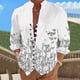 thumbnail image 3 of Camisas De Vestir Para Hombre Manga Corta Camisa de manga larga con estampado digital 3D y soporte con botones sueltos para hombre, vacaciones, playa, ocio (Black, M), 3 of 4