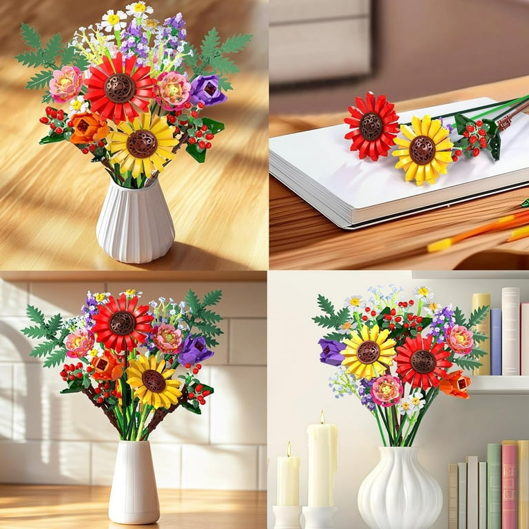 Honchoes Spring Flowers Bouquet Building Set Compatible with Lego