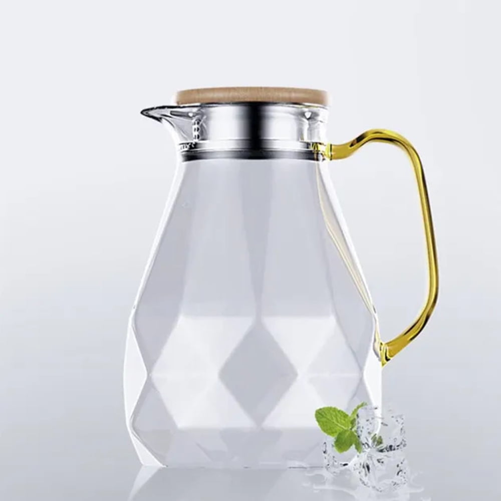 STP Goods  2.1Qt Borosilicate Glass Pitcher w/Bamboo Lid - 2.1 Qt