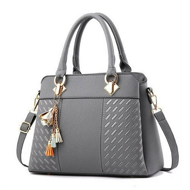LHSHID Fashion Women Handbags Tassel PU Leather Totes Bag Top-handle Embroidery Crossbody Bag Shoulder Bag Lady Simple Style Hand Bags