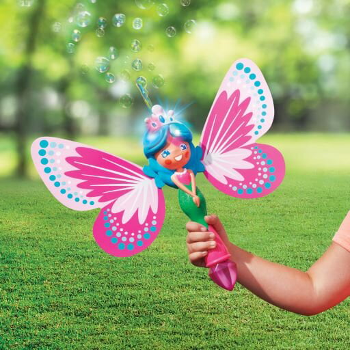 Party Wedding Outdoor Activity Bubble Machine with 2 Bottle Bubbles Refill Blue AINOLWAY Bubble Wand Blower Princess Magic Wand Butterfly Bubbles Toy for Girls