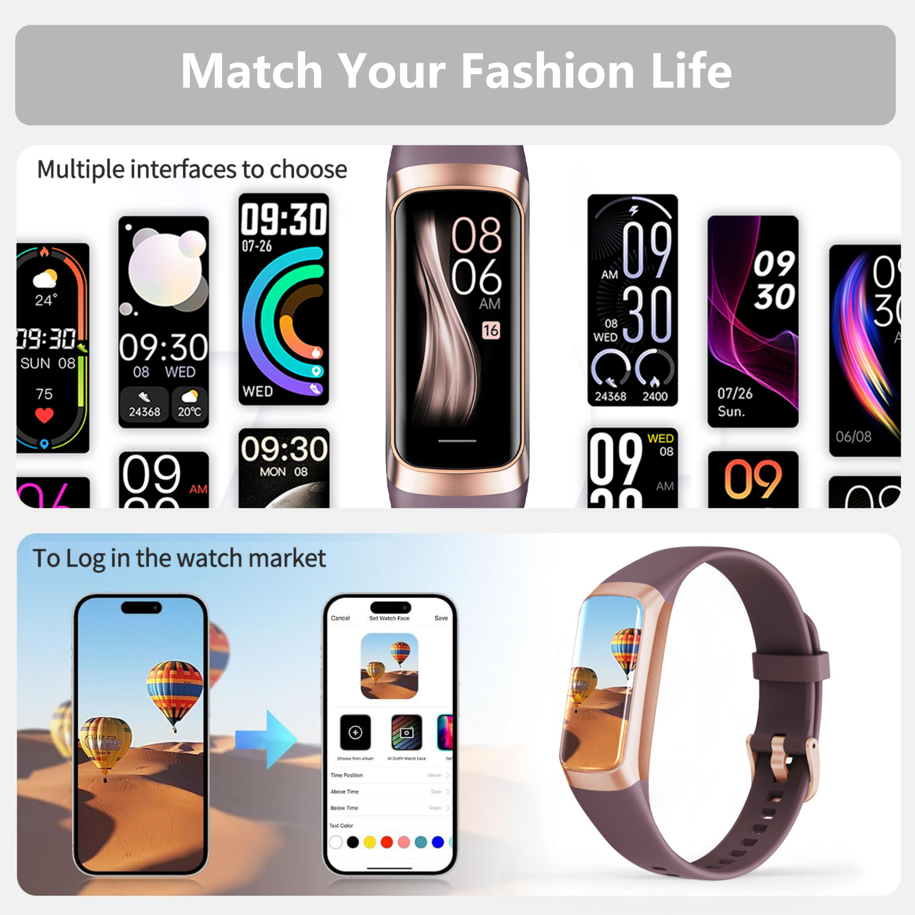 ST-CARE Fitness Tracker Watch, 1.1" HD Touch Screen, Wine photo 8