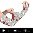 thumbnail image 2 of Kdxio Leaves And Anemone Flowers In Red Grey Print UV Sun Protection Arm Sleeves - Tattoo Cover Up - Basketball Arm Sleeve UPF 50 Cooling for Men Women, 2 of 7