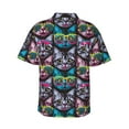 thumbnail image 3 of Daiia Happy Kitten Faces Hawaiian Shirt for Men Gentle Cotton Regular Short Sleeve Casual-Small, 3 of 9