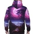 thumbnail image 7 of Pofeuu Purple Moon Tree Night Sky Print Mens Casual Hooded Collar Drawstring Hoodies Pullover Sweatshirts Casual Long Sleeve Shirts-3X-Large, 7 of 7