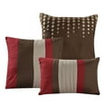 thumbnail image 5 of HGMart Bedding Comforter Set Bed In A Bag - 7 Piece Luxury Striped Microfiber Bedding Sets - Oversized Bedroom Comforters, King Size, Edsel Burgundy, 5 of 6