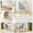 thumbnail image 6 of Ktaxon Vanity Makeup Chair Comfy Accent Chair Small Office Chair for Living Dining Room Bedroom Home Office Faux Rabbit Hair Gray, 6 of 10