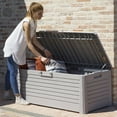 thumbnail image 6 of Open Box Toomax Florida Deck Storage Box Bench for Furniture, 145 Gallon (Grey), 6 of 12