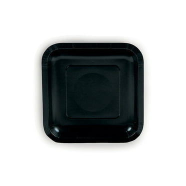 Black Square Paper Dessert Plates - 24 Ct.