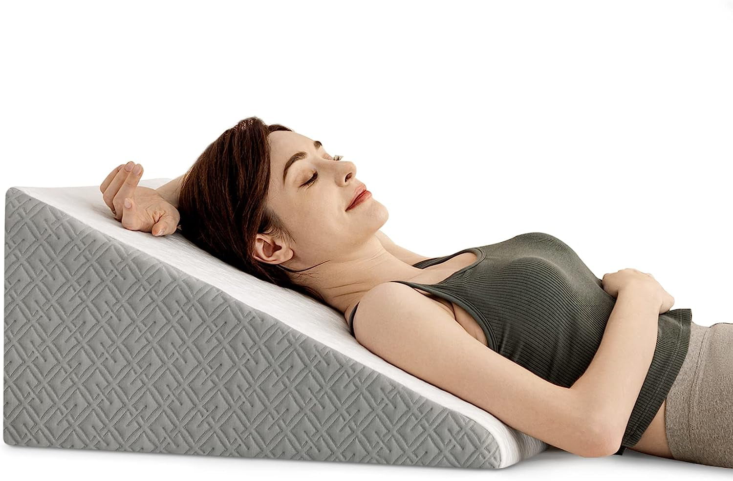 Ondekt Bed Wedge Pillow Multipurpose Adjustable Leg Support Pillow Cooling Gel Memory Foam Top - Helps for Acid Reflux Heartburn, Allergies, Snoring