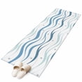 thumbnail image 6 of Blue Stripes Kitchen Runner Rug 2x6 Washable Runners for Hallway Non Slip Modern Gradient Abstract Ocean Waves Lines Large Area Rug Indoor Floor Carpet for Bathroom Laundry Entryway Bedroom, 6 of 8