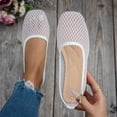 thumbnail image 2 of ShiShine Women's Mesh Ballet Flats Cute Bow Square Toe Slip On Shoes Breathable Soft Comfort Walking Shoes, 2 of 9