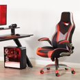 thumbnail image 2 of Chaise de Jeu Uplink en Simili Cuir Multicolore avec Accents Rouges, 2 of 12