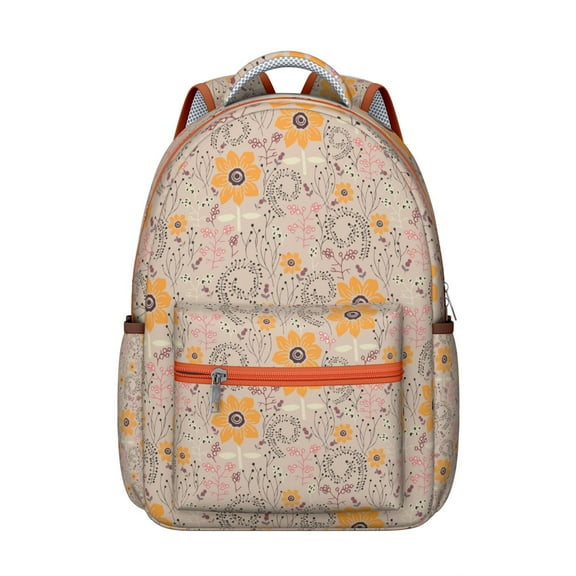 Artistic Floral Print Students’s Backpack Comfortable and Lightweight School Bag with Botanical Garden Print and Romantic Rose Pattern