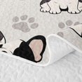 thumbnail image 5 of Manfei Cartoon French Bulldog Twin Quilt Set, Cute Dog Paw Twin Coverlet Set, Light Gray, 2 Pieces, 1 Bedspread and 1 Pillowcase, 5 of 7