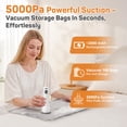 thumbnail image 5 of Poit 18 Pack Vacuum Storage Bags with 5000Pa Rechargeable Cordless Electric Pump, 3 Assorted Sizes Airtight Space Saving Compression Bags for Clothes, Bedding, Pillows, Closet & Travel Luggage, 5 of 10