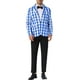 thumbnail image 2 of INSPIRAR CHIC Traje de Día del Padre para Hombre, Blazer de Cuadros Gingham de Un Solo Botón, Corte Regular, Solapa Muesca, S Azul Blanco, 2 of 5