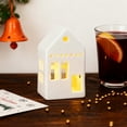 thumbnail image 4 of Christmas Village Houses,1PCS Ceramic Christmas Village Houses,Xmas Street Lamp DIY Xmas Village Houses Figurine for Tabletop Mantle Decor(#002), 4 of 7