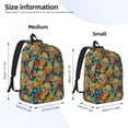 thumbnail image 2 of Yiaed Skull And Flowers Print Print Laptop Backpack Travel Canvas Backpack Vintage Aesthetic Backpack for School Knapsack Backpack Backpack for School-, 2 of 5