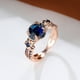 thumbnail image 3 of Retro Simple September Birthstone Sapphire Blue Round Zircon Finger Ring Gift For Women Girls 18K Gold Plated Jewelry, 3 of 4