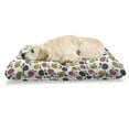 thumbnail image 1 of Autumn Pet Bed, Seasonal Fruits Apples Doodle Simplistic Design Print Illustration, Resistant Pad for Dogs and Cats Cushion with Removable Cover, 24" x 39", Pale Ruby and Pale Coffee, by Ambesonne, 1 of 4