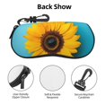 thumbnail image 3 of KLL Golden Sunflower in Blue Print Eyeglass Case for Men & Women's Classy Travel Eyewear Holder Case Zipper Eyeglasses Case With Hook, 3 of 6