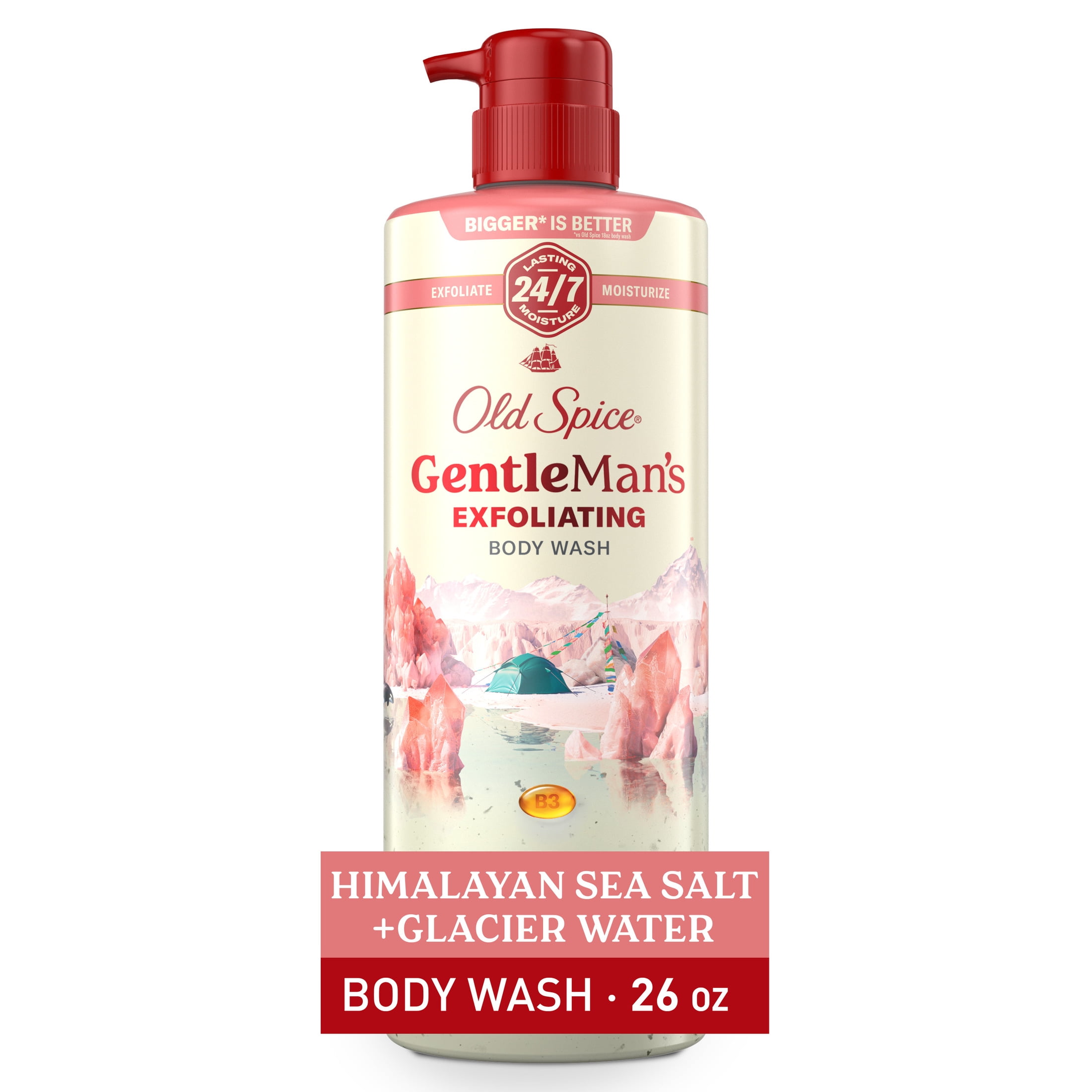 (3 pack) Old Spice Men's Body Wash for Men, Himalayan Sea Salt , 24/7 Shower Fresh, 18 oz, Exfoliation + Moisturization, 26oz
