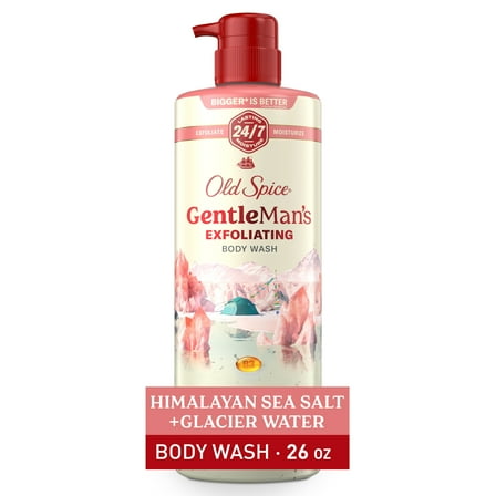 Old Spice Men's Body Wash for Men, Himalayan Sea Salt , 24/7 Shower Fresh, 18 oz, Exfoliation   Moisturization, 26oz
