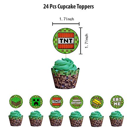 Pixel Style Gamer Birthday Party Supplies Includes Banner - Cake And ...