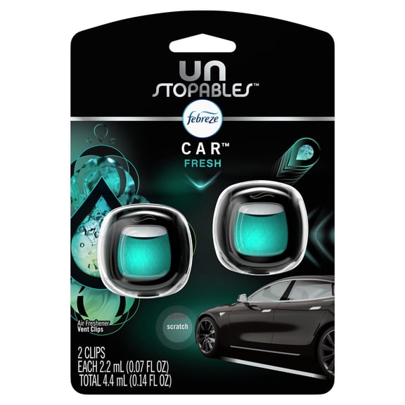 Febreze Car Odor-Eliminating Air Freshener Vent Clips, Fresh Scent, 2 count