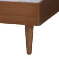 thumbnail image 5 of Baxton Studio Macaria Mid-Century Modern Ash Walnut Woven Rattan Queen Size Bed, 5 of 10