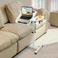 thumbnail image 4 of Peakora Overbed Table Stand Mobile Rolling Laptop Table Adjustable Computer Desk Stand with Wheels Stand up Workstation for Bed, Sofa, Home Office, 4 of 22
