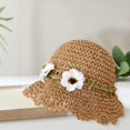 thumbnail image 5 of Kids Sun Hat Wide Brim Beach Hat Beach Hats for Backpacking, Outdoor, Party, Summer, Birthday Gifts Brown, 5 of 7