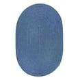 thumbnail image 1 of Indoor/Outdoor Solid Blue Area Rug, Braided Textured Design, 6Ft. X 6Ft. Round Reversible Carpet, 1 of 2