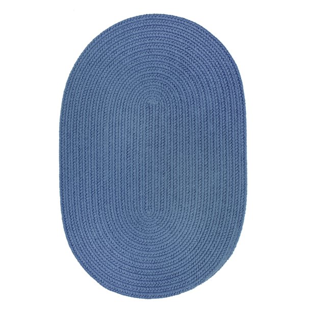 Indoor/Outdoor Solid Blue Area Rug, Braided Textured Design, 2Ft. X 4Ft