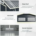 thumbnail image 4 of Costway 9' x  6' Metal Storage Shed for Garden and Tools w/Sliding Double Lockable Doors, 4 of 9