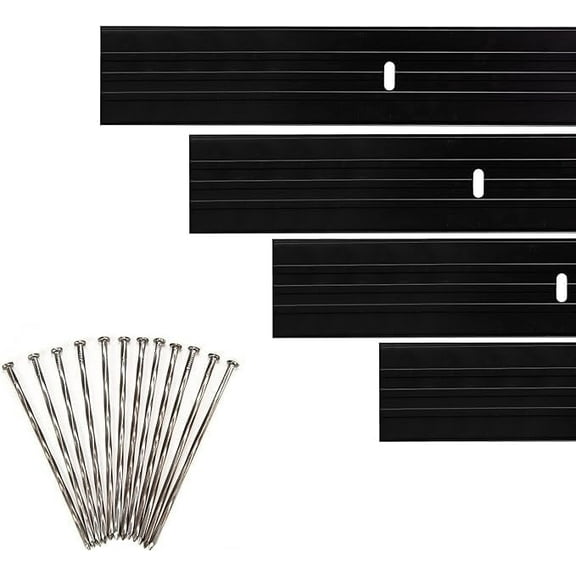 Dreamscape YardEdge Aluminum Landscape Edging - 4 Strips, 6ft Each (24ft Total), Black Duraflex Paint - Professional Quality Landscaping Border, Metal Divider for Lawn, Garden, Flowerbed