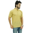 thumbnail image 3 of Atasi Men's Short Sleeve Beige Cotton Mandarin Collar Shirt Ethnic Clothing-X-Large, 3 of 6