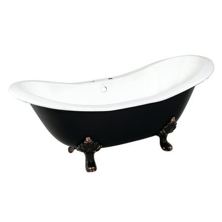 Aqua Eden 72 Inch Double Slipper Clawfoot Tub With Faucet Drillings And Feet Aqua Eden 72 Inch Double Slipper Clawfoot Tub With Faucet Drillings And Feet