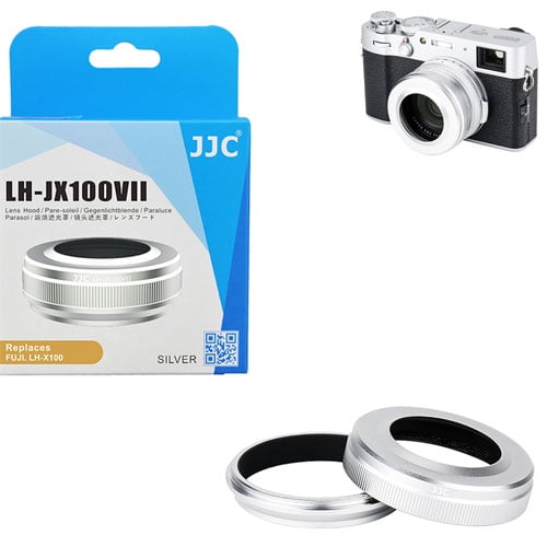 JJC Aluminum Lens Hood Shade Protector with 49mm Filter Adapter Ring for Fujifilm X100F X100T X100S X100 X70 Replaces Fujifilm LH-X100 AR-X100 Black 