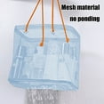 thumbnail image 3 of Mesh Wash Bag, Portable Storage Organizer, Toiletry Bag, Snap Button Mesh Design, for Travel Beach Gym, Wet Swimwear Storage | Blue KTFgvq, 3 of 5
