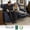 Navy Blue, variant on MCombo 63" Wall Hugger Power Loveseat Recliner for Small Spaces, RV, 360° Swivel Tray Table, Armrest Storage, Orange