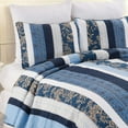 thumbnail image 4 of C&F Home Lakeland Rayures Bleues et Blanches Grand Lit/Grand Ensemble de Courtepointe 3 Pcs Lavable à la Machine en Coton Ensemble de Courtepointe Grand Lit/Grand Bleu, 4 of 4