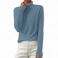 thumbnail image 4 of Lumtrix Womens Sweaters Turtleneck Long Sleeve Pullover Casual Knitted Pullover Warm Tops Fall Winter Clothes Dressy Tunic Blue XL, 4 of 6