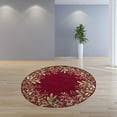 thumbnail image 2 of HomeRoots 350233 7 ft. 6 in. Round Wool Ruby Area Rug, 2 of 3
