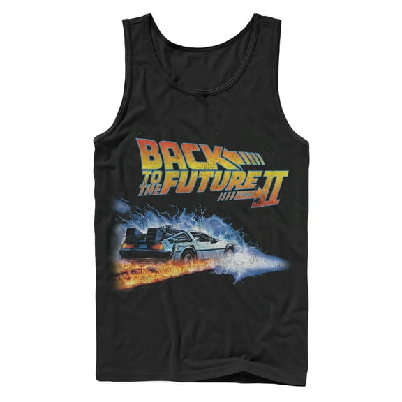 Men's Back to the Future Part 2 Electric DeLorean  Tank Top Black Large