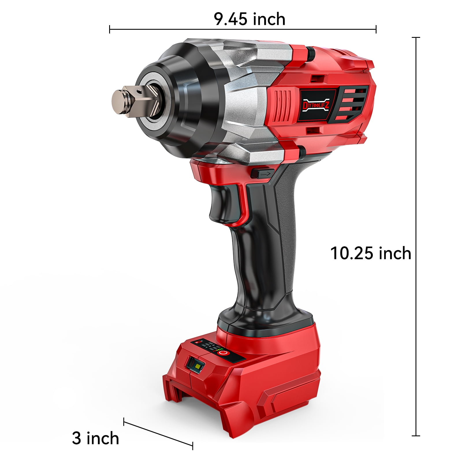 Cordless Impact Wrench 1/2 inch Compatible for 18V Battery, 1360N.m High Torque Impact Driver(no battery)