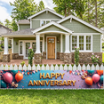 thumbnail image 6 of LUUFILx Anniversary Celebration Backdrop Banner Party Decorations Photography Props Event Background Home Decor Supplies Happy Anniversary Decor, 6 of 8